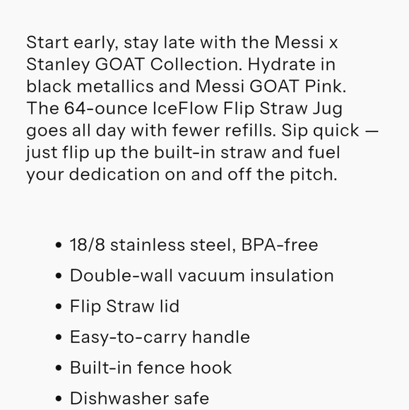 The Messi x Stanley IceFlow Flip Straw Jug - Picture 4 of 4